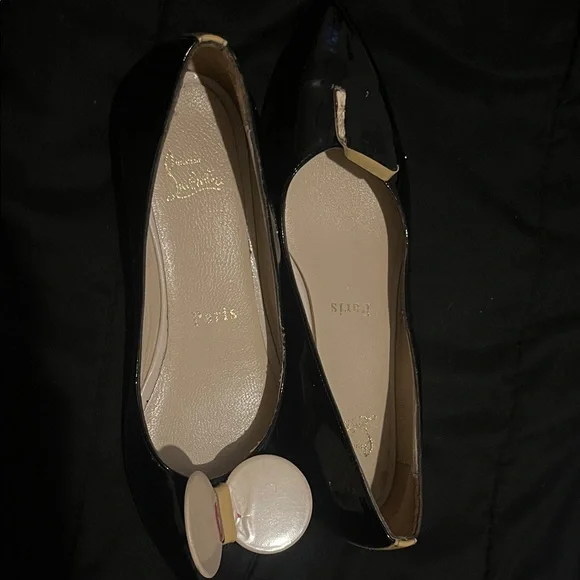 Christian Louboutin SALVAGE Madam Mouse size 38 Black Patent Leather Flats - Picture 7 of 17